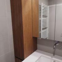 Rénovation de salle de bain - meuble en bambou sur mesure